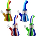 Silicone Bong 9" (H) w/ Glass Bowl  (SWP-31)